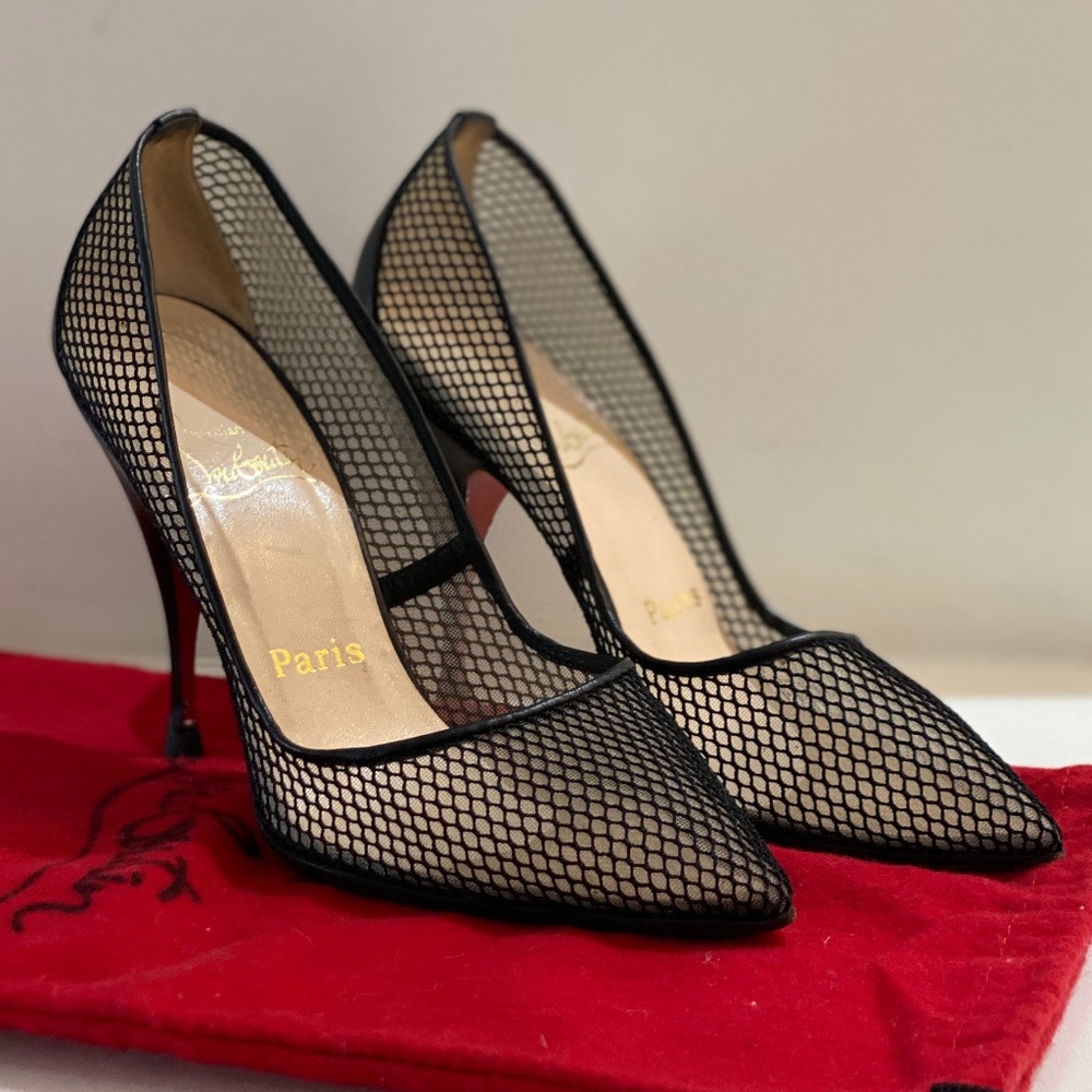 Louboutin sz36 Black Follies Stiletto 85mm Authentic